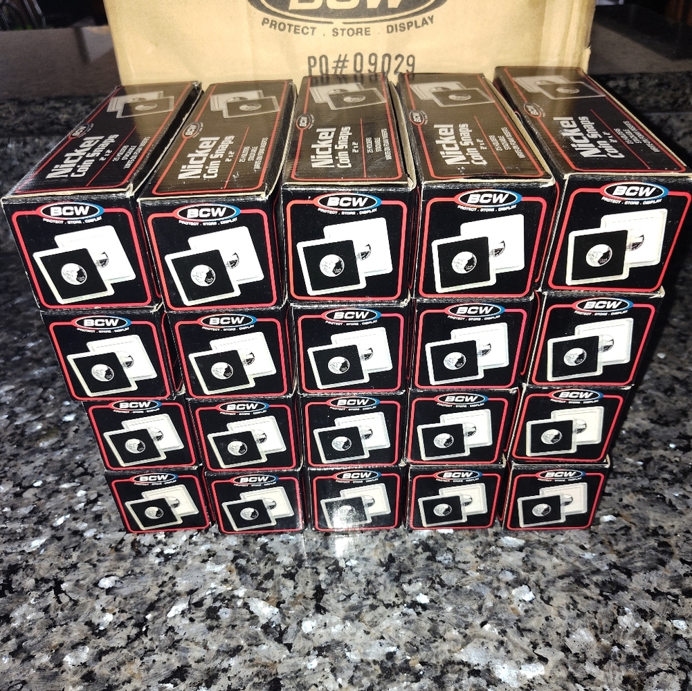 Case of BCW 2" x 2" Nickel Coin Snap Holders - Display Coins - 20 Boxes of 25